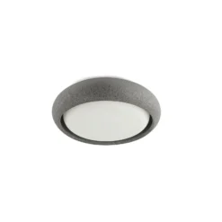 Plafón para exterior Anga LED, gris oscuro, hormigón, Ø 24 cm