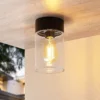 Plafón para exterior Arcchio Liljana, IP65, negro