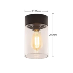 Plafón para exterior Arcchio Liljana, IP65, negro