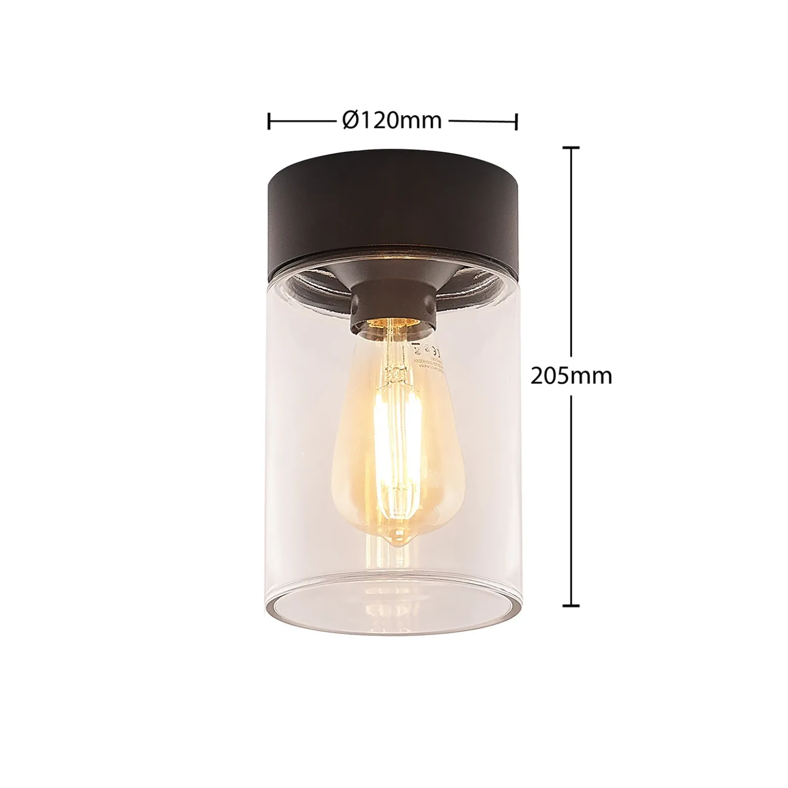 Plafón para exterior Arcchio Liljana, IP65, negro