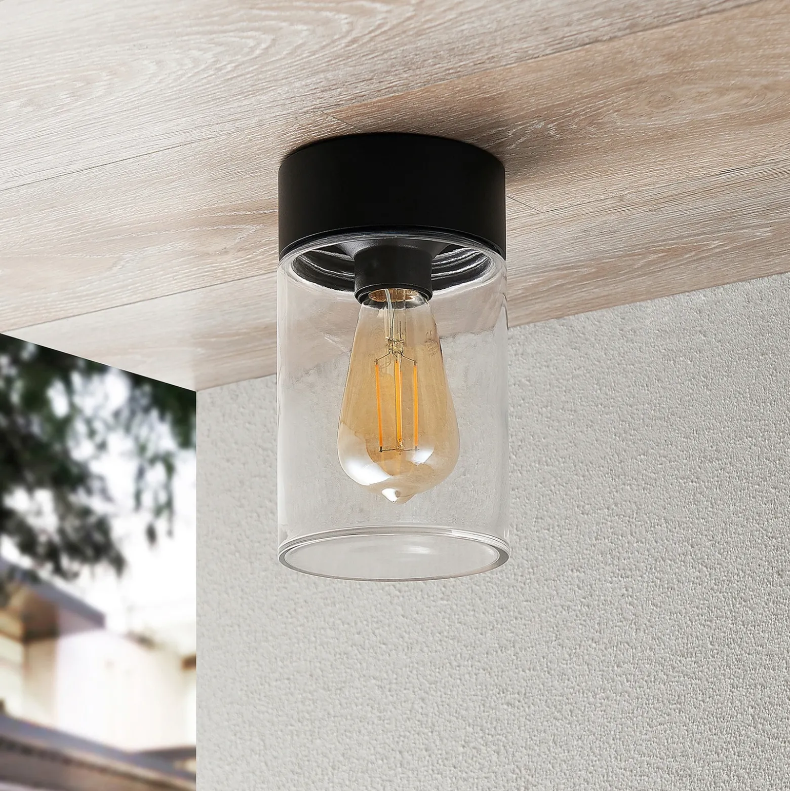 Plafón para exterior Arcchio Liljana, IP65, negro