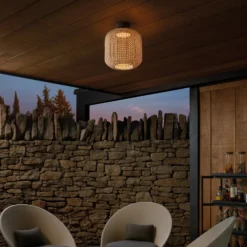 Plafón para exterior Bover Nans PF/31 LED, marrón