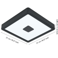 Plafón para exterior LED Iphias 2, 21x21 cm, negro