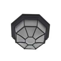 Plafón para exterior Lindby Idril, antracita, metal, Ø 26,5 cm