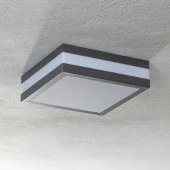 Plafón para exterior Matteo, 2 x E27, IP44, antracita