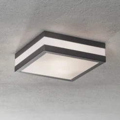 Plafón para exterior Matteo, 2 x E27, IP44, antracita