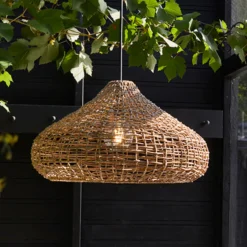 PR Home Lámpara colgante exterior Mira, Lampakanay, enchufe, Ø 58 cm