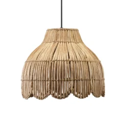PR Home Lámpara colgante exterior Pia de fibra natural, cable con enchufe