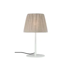PR Home lámpara de mesa de exterior Agnar, blanco / marrón, 57 cm