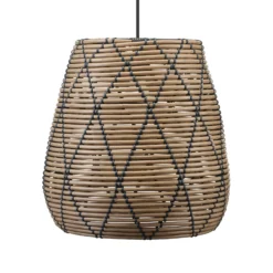 PR Home Lollo lámpara colgante exterior, aspecto de ratán Natur, Ø 38 cm