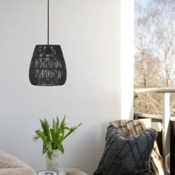 PR Home Saigon lámpara colgante exterior negro Ø28cm cable 2.5m