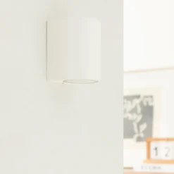 Prios aplique de exterior Tetje, blanco, redondo, 10 cm, set de 4