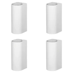 Prios aplique de exterior Tetje, blanco, redondo, 16 cm, set de 4