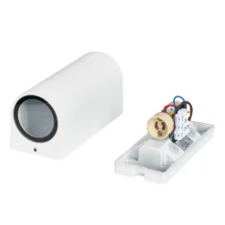 Prios aplique de exterior Tetje, blanco, redondo, 16 cm, set de 4