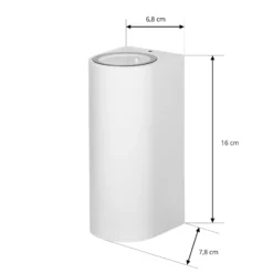 Prios aplique de exterior Tetje, blanco, redondo, 16 cm