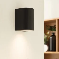 Prios aplique de exterior Tetje, negro, redondo, 10 cm