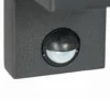Prios aplique de exterior Tetje, negro, angular, sensor, 2 unidades