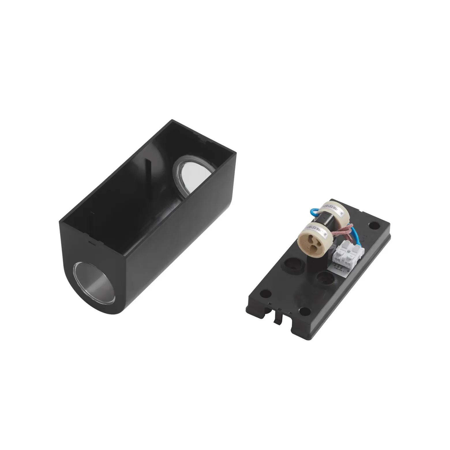 Prios aplique exterior Irfan redondo negro 15,5 cm