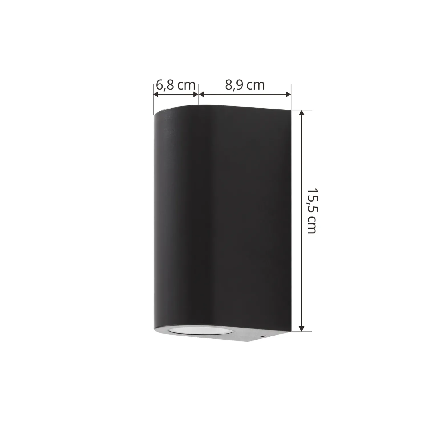 Prios aplique exterior Irfan redondo negro 15,5 cm