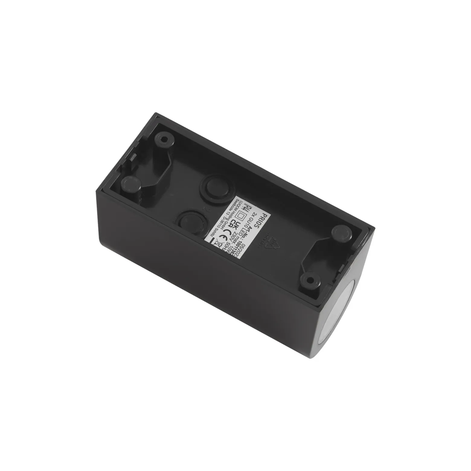Prios aplique exterior Irfan redondo negro 15,5 cm