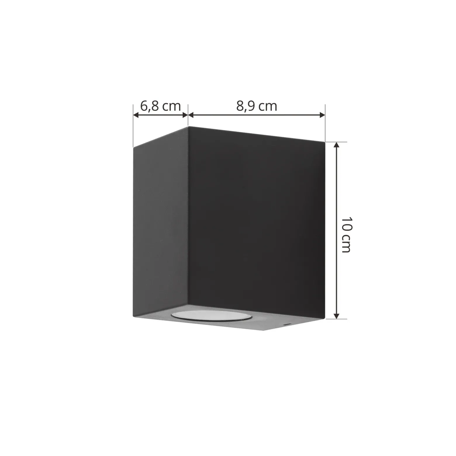 Prios aplique exterior Irfan angular negro 10 cm