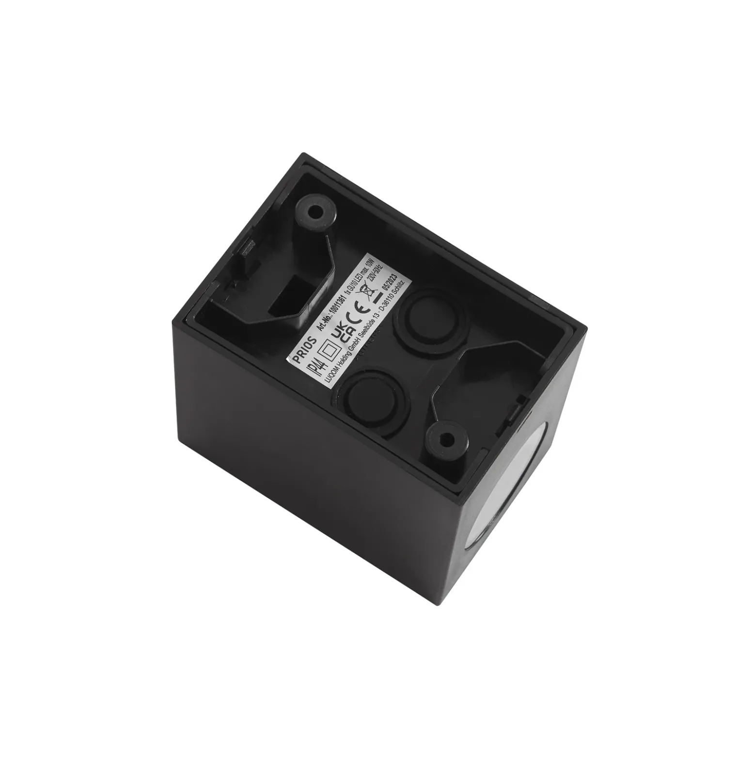 Prios aplique exterior Irfan angular negro 10 cm