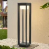 Prios, bolardo luminoso LED, 60 cm, antracita, metal, IP54