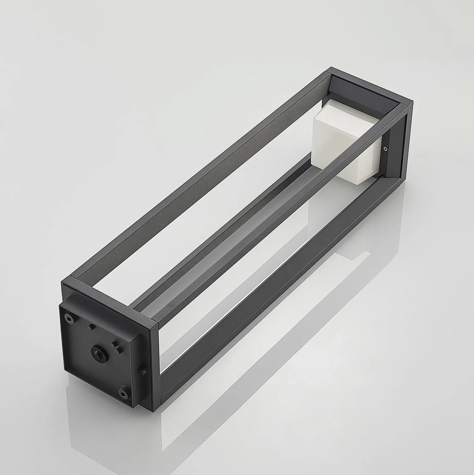 Prios, bolardo luminoso LED, 60 cm, antracita, metal, IP54