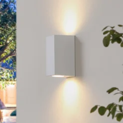 Prios Irfan aplique de exterior angular blanco 15,5 cm