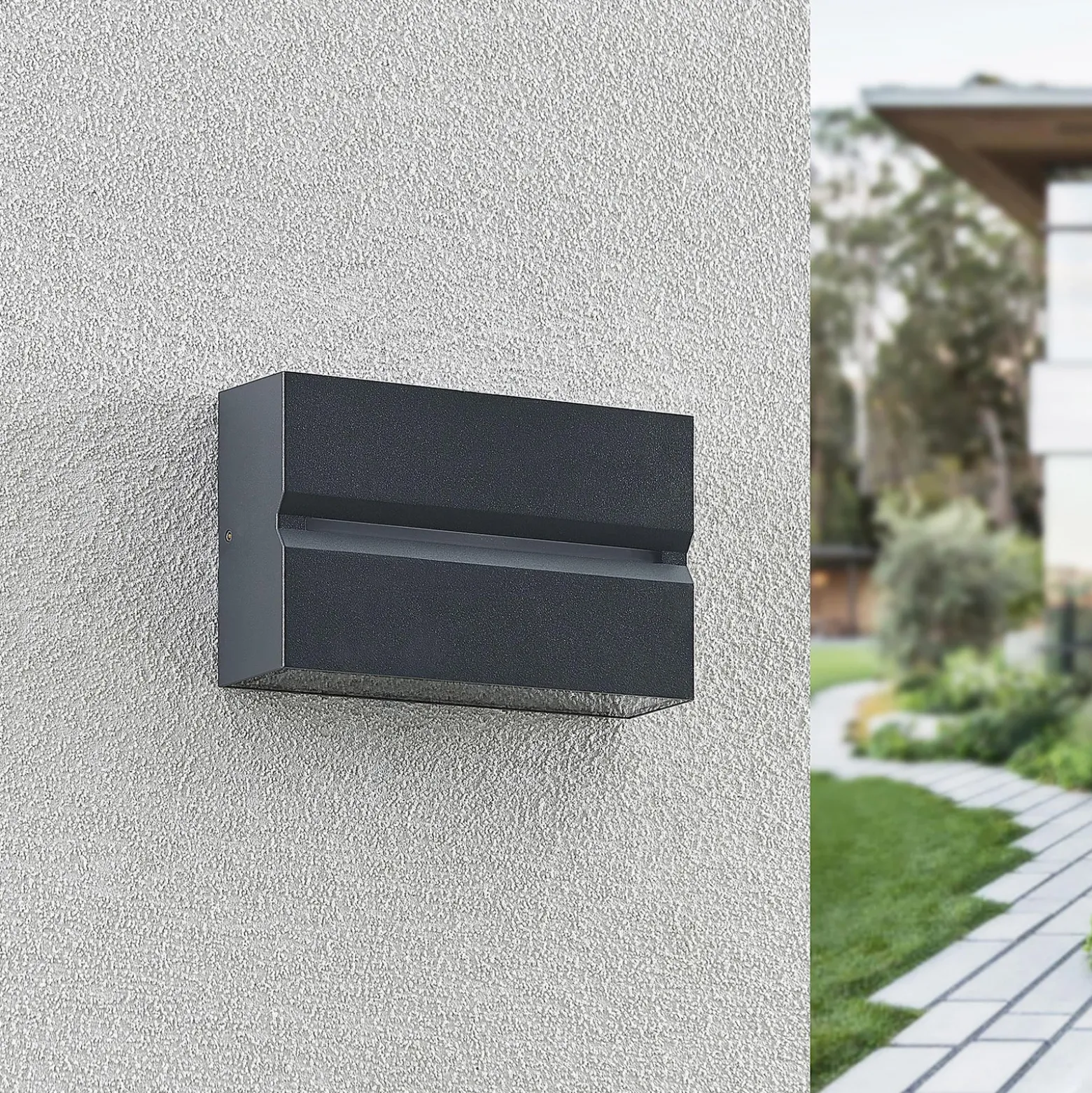 Prios Itarion Aplique para exterior LED, pantalla transparente
