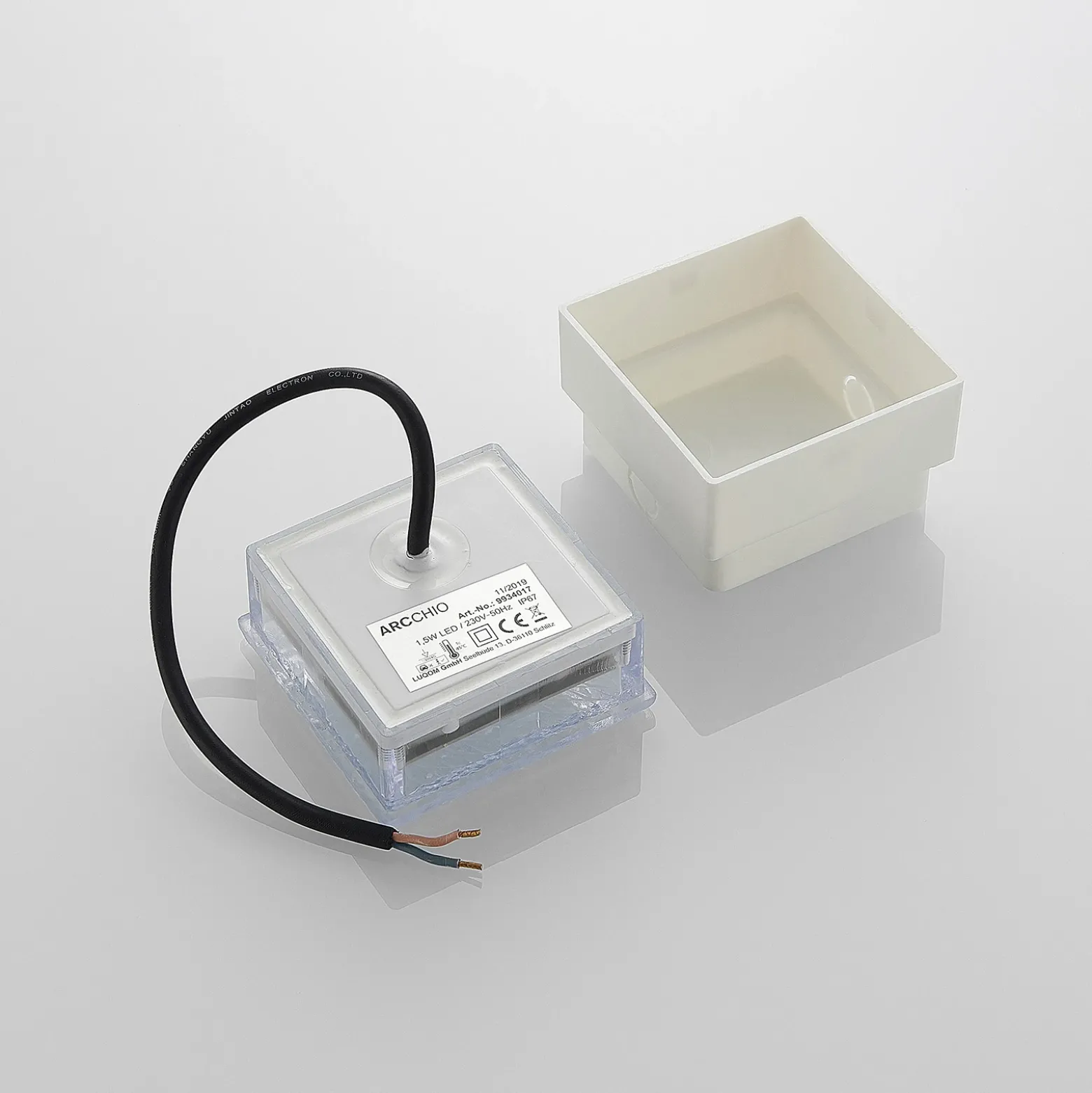 Prios Lámpara de suelo LED empotrable Ewgenie, 10 cm, transparente