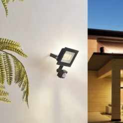 Prios Maikel Foco exterior LED, 20 W, 1500 lm, metal, sensor