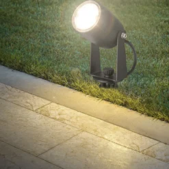 Punto de luz LED con piqueta 3928035 12 V 3x ampliación negro Ø 4 cm