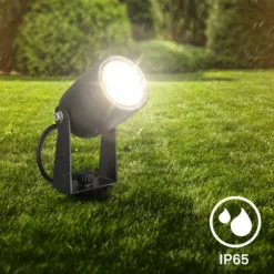 Punto de luz LED con piqueta 3928035 12 V 3x ampliación negro Ø 4 cm
