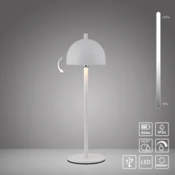 SCHÖNER WOHNEN Lámpara de mesa LED recargable Bellies, blanca, IP54