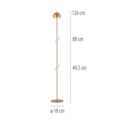 Schöner Wohnen Lámpara de pie LED recargable Bellis, color dorado, IP54