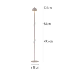 Schöner Wohnen Lámpara de pie LED recargable Bellis, color arena, IP54