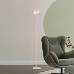 Schöner Wohnen Lámpara de pie LED recargable Bellis, blanca, IP54