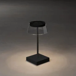 Scilla lámpara de mesa LED con USB, negro