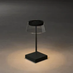 Scilla lámpara de mesa LED con USB, negro