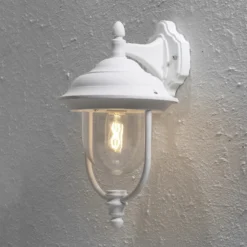 Sencillo aplique pared ext. PARMA colgante, blanco