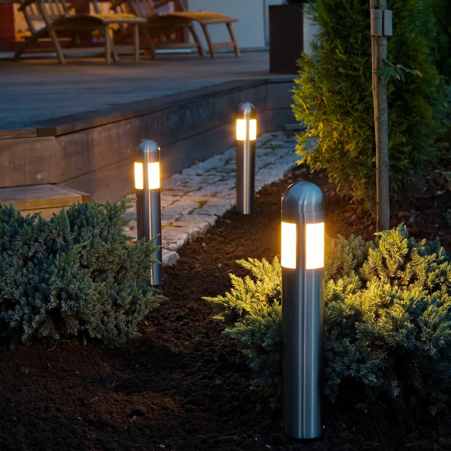 Set de 3 sobremuros LED Amalfi con estaca