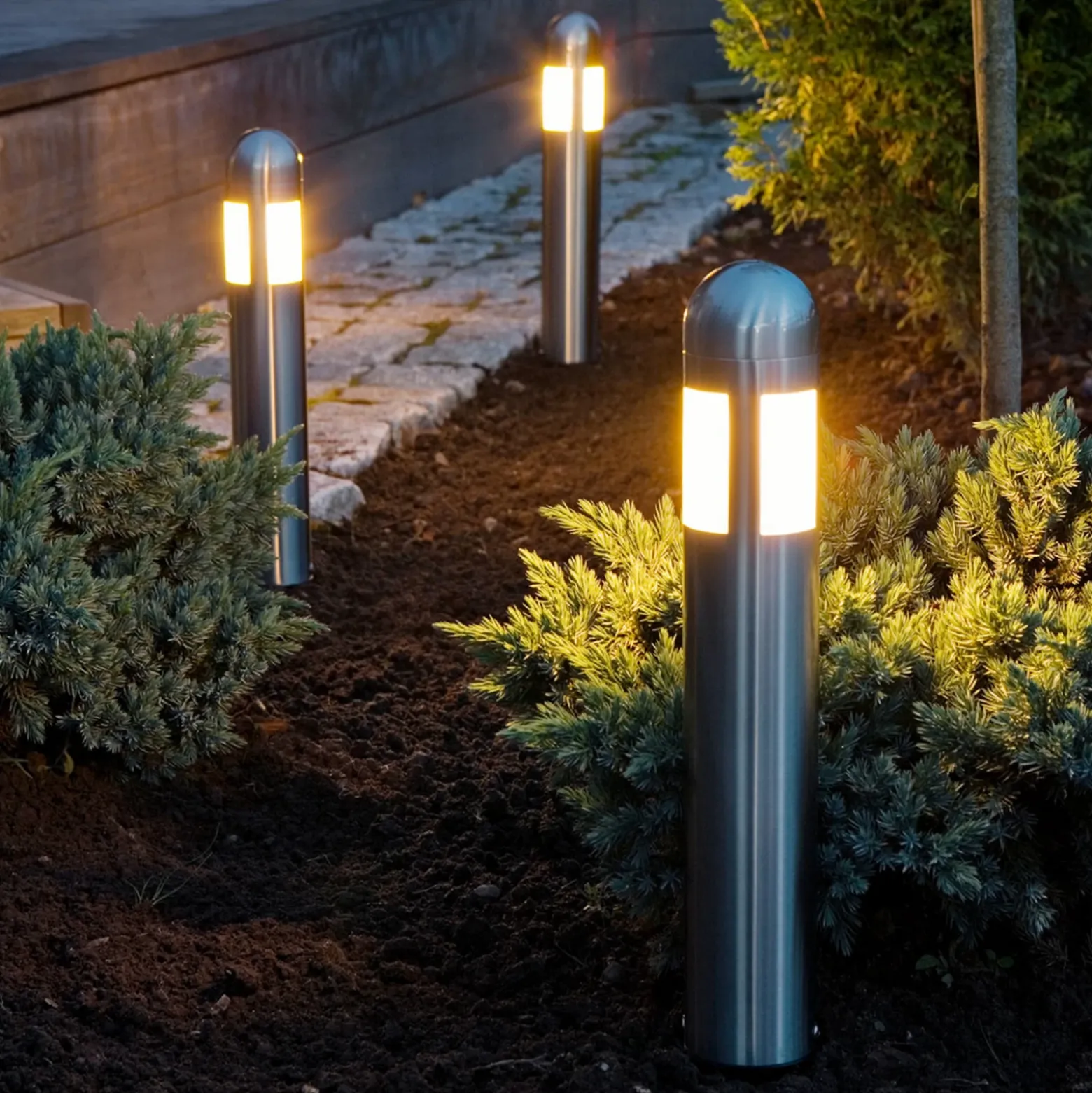 Set de 3 sobremuros LED Amalfi con estaca