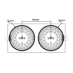 SLC DL04 Square X2 empotrada LED 2700K blanco