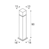 SLV Bolardo luminoso Square Pole, altura 90 cm, gris, acero inoxidable