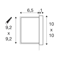 SLV Concreto lámpara de pared LED empotrable IP65, estrecha