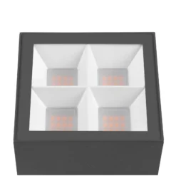 SLV Lámpara sobremuro LED S-Cube 35, antracita, aluminio, altura 35 cm