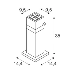 SLV Lámpara sobremuro LED S-Cube 35, antracita, aluminio, altura 35 cm