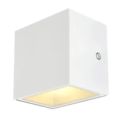 SLV Sitra Cube Aplique para exterior LED, blanco
