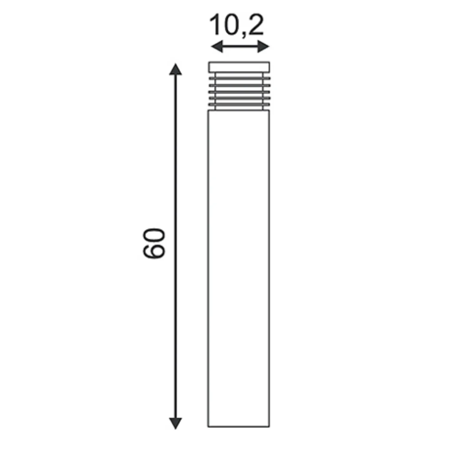 SLV Vap Slim 60 Baliza de acero inoxidable
